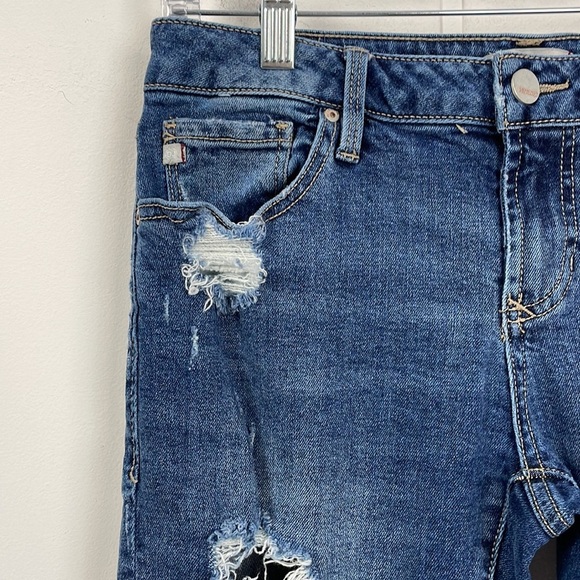 Dear John Liam Straight Mid Rise Cropped Jean Women's 27 Holes Distressing - Picture 2 of 16